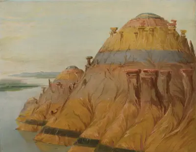 Picturesque Clay Bluff, 1700 Miles Above St. Louis von George Catlin
