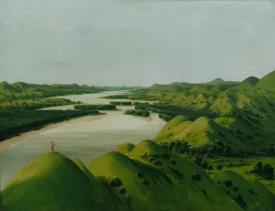 Flodklippor, 1320 engelska mil ovanför St. Louis av George Catlin