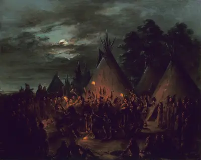 Scalp Dance, Sioux av George Catlin