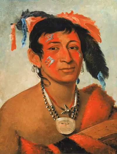 Sha-Wá-No, The South, a Noted Warrior av George Catlin