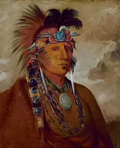 Shó-Me-Kós-See, The Wolf, a Chief av George Catlin