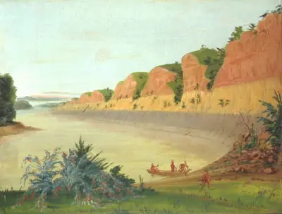 South Side Of Buffalo Island, Showing Buffalo Berries In The Foreground av George Catlin