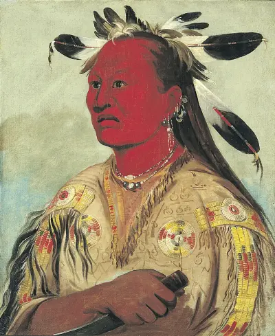 Stán-au-pat, Bloody Hand, Chief of the Tribe av George Catlin
