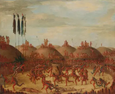The Last Race, Mandan O-Kee-Pa Ceremony av George Catlin