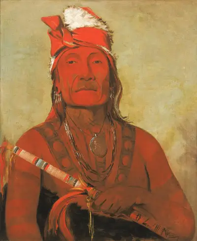 Toh-Kí-E-To, Stone With Horns, a Chief av George Catlin