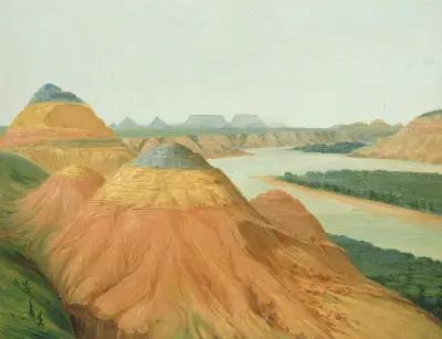 Vy över Stora Missouris stora krök av George Catlin