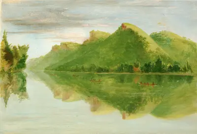 Vy över övre Mississippi, vackra präriebranter av George Catlin
