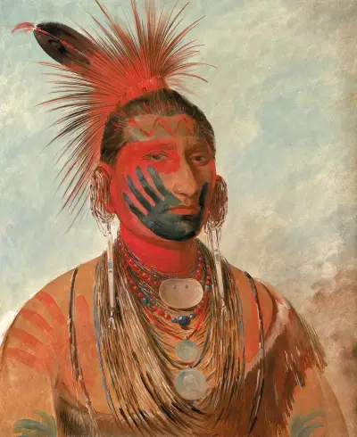 Wash-ka-mon-ya, Fast Dancer, a Warrior av George Catlin