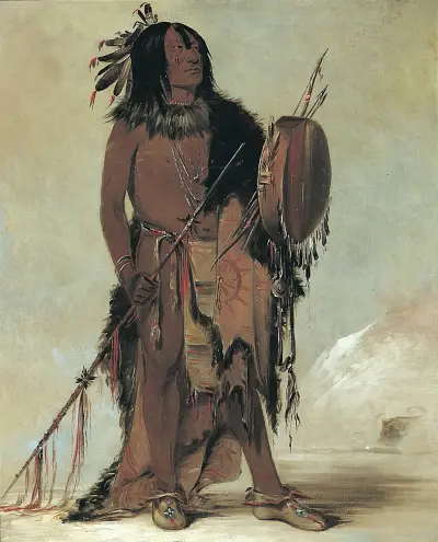 Wún-nes-tou (Vit buffel), en gammal medicinman av George Catlin