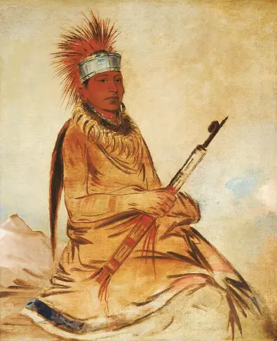 W’y-Ee-Yogh, Man of Sense, a Brave av George Catlin