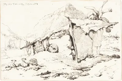 En byhydda i Indien av George Chinnery