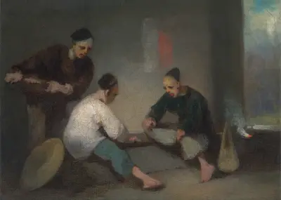 Chinese Gamblers av George Chinnery