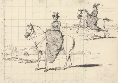 Lady Louisa Duncombe till häst av George Chinnery
