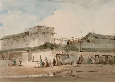 Madras, en gatuscen av George Chinnery