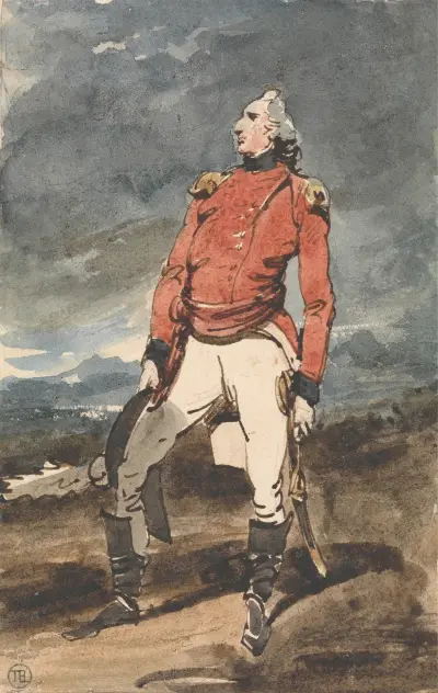 Studie till porträtt av militär officer av George Chinnery