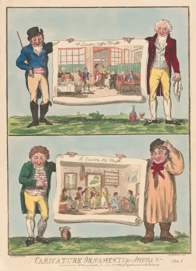 A London Coffee House, A Country Ale House av George Cruikshank