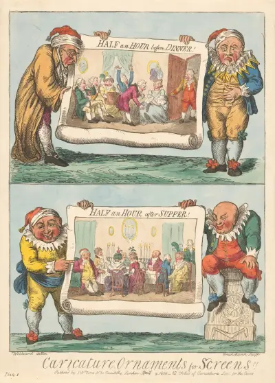 Half an hour before dinner, Half an Hour after Supper av George Cruikshank