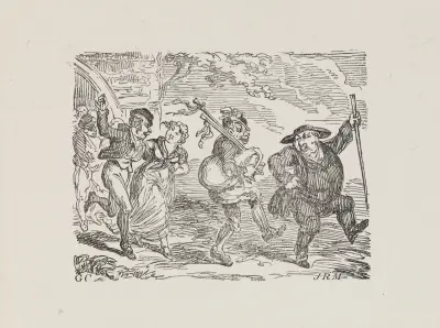 Illustrations for The Universal songster Pl.05 av George Cruikshank
