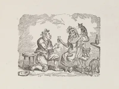 Illustrations for The Universal songster Pl.12 av George Cruikshank