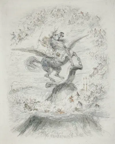Puck auf Pegasus, 1861 – Nr. 2 von George Cruikshank