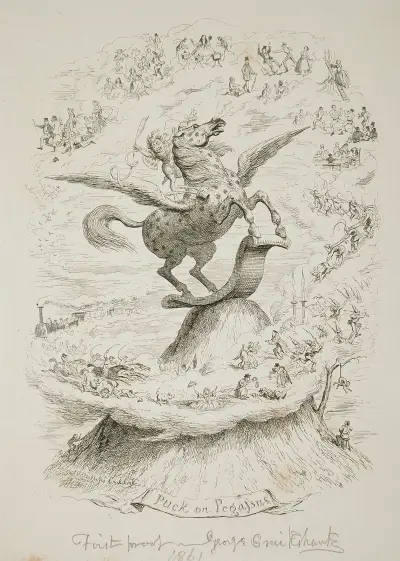 Puck on Pegasus, 1861 – nr 1 av George Cruikshank