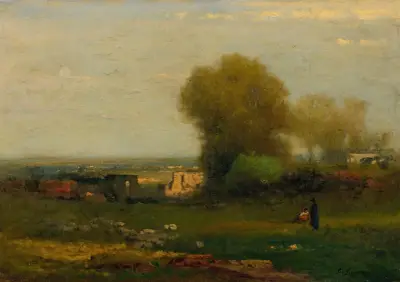 By The Old Aqueduct, Campagna, Italy av George Inness