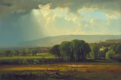 Skördescén i Delaware-dalen av George Inness