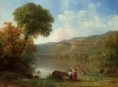 Lake Nemi av George Inness