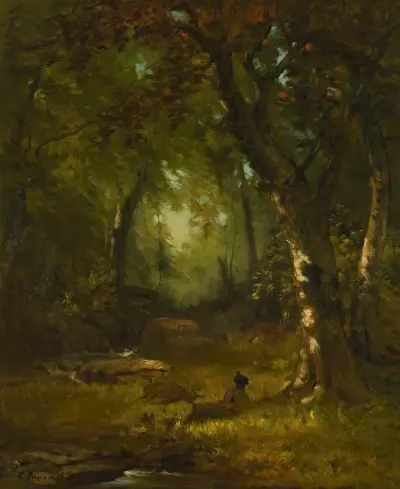 Landscape With Huntsman av George Inness