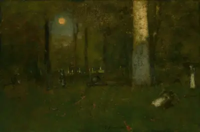 Picknick i skogen, Montclair, New Jersey av George Inness