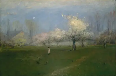 Vårblomning, Montclair, New Jersey av George Inness