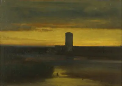 Efterglöden, Italien av George Inness