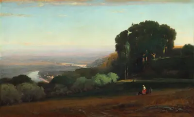 Utsikt över Tibern nära Perugia av George Inness