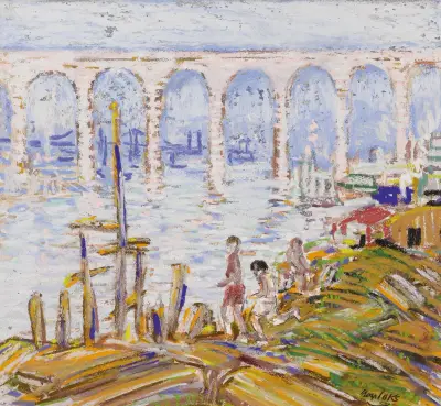 Wysoki most na Harlem River, George Luks