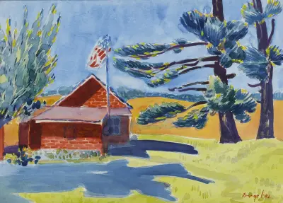 Old Schoolhouse, Ryders av George Luks