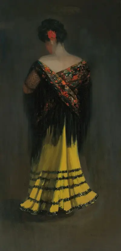 The Spanish Shawl; Portrait of Jeanne Frankenberg av George Luks