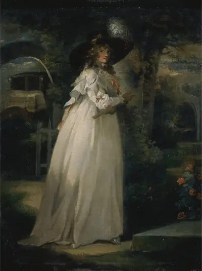 Bildnis eines Mädchens im Garten von George Morland