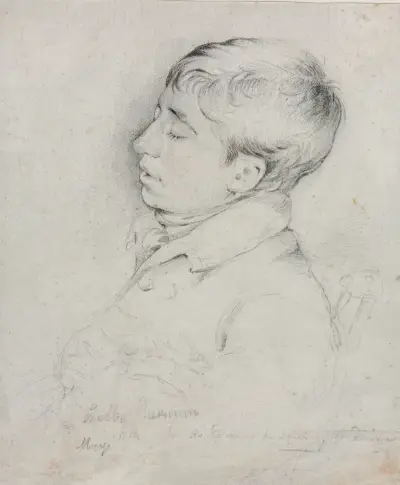 A Portrait of Welby Sherman Asleep in a Chair av George Richmond