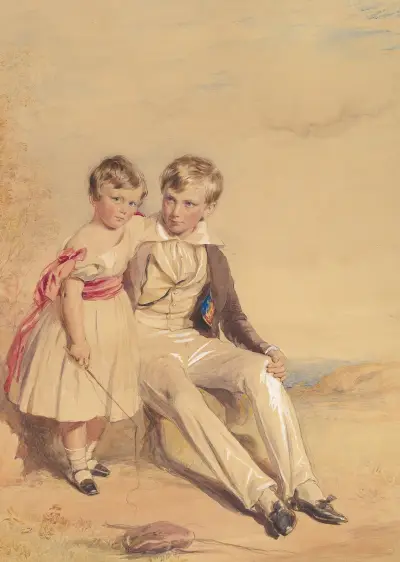 Porträtt av två barn av George Richmond