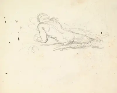 Liggande manlig nakenmodell av George Richmond