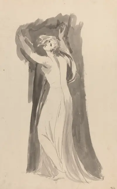 Studie av Miranda till ’The Tempest’ av George Romney