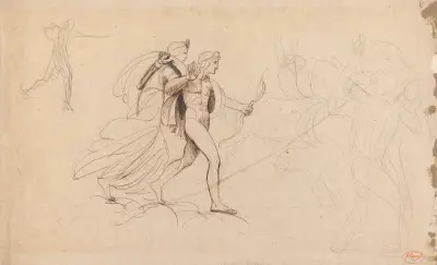 Apollo and Diana for ‘The Destruction of Niobe’s Children’ von George Romney