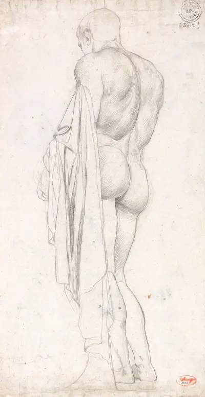 Back View of a Standing Classical Male Figure von George Romney