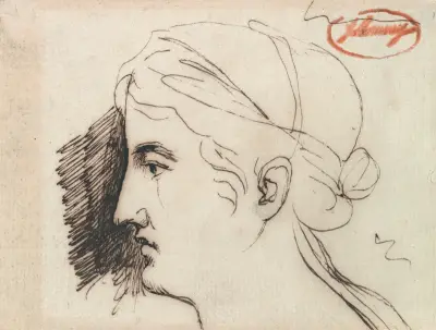 Kvinnohuvud av George Romney