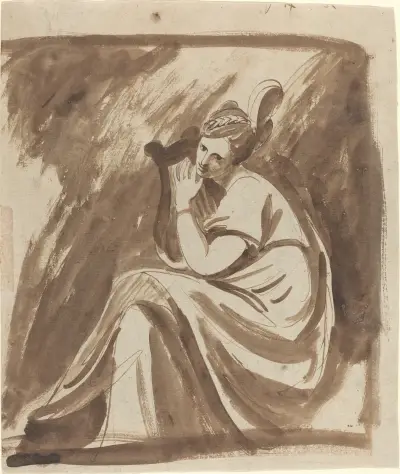 Lady Hamilton spelar lyra av George Romney