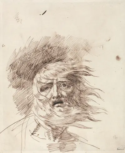 Lear i stormen, Kung Lear, akt III, scen II av George Romney