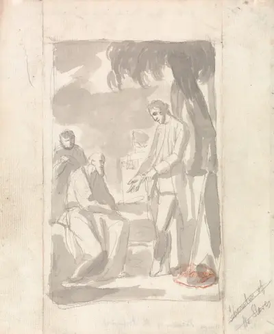 Major Thomas Pearson and the Brahman av George Romney