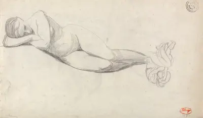 Liggande nakenstudie av George Romney