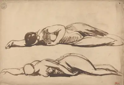 Sketches of a Prostrate Woman von George Romney