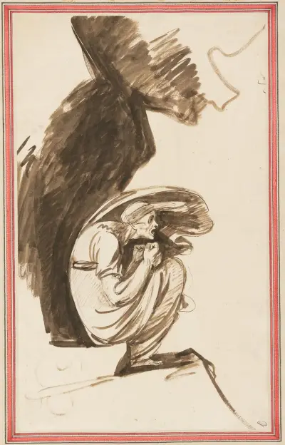 Studie för Den lapska häxan av George Romney